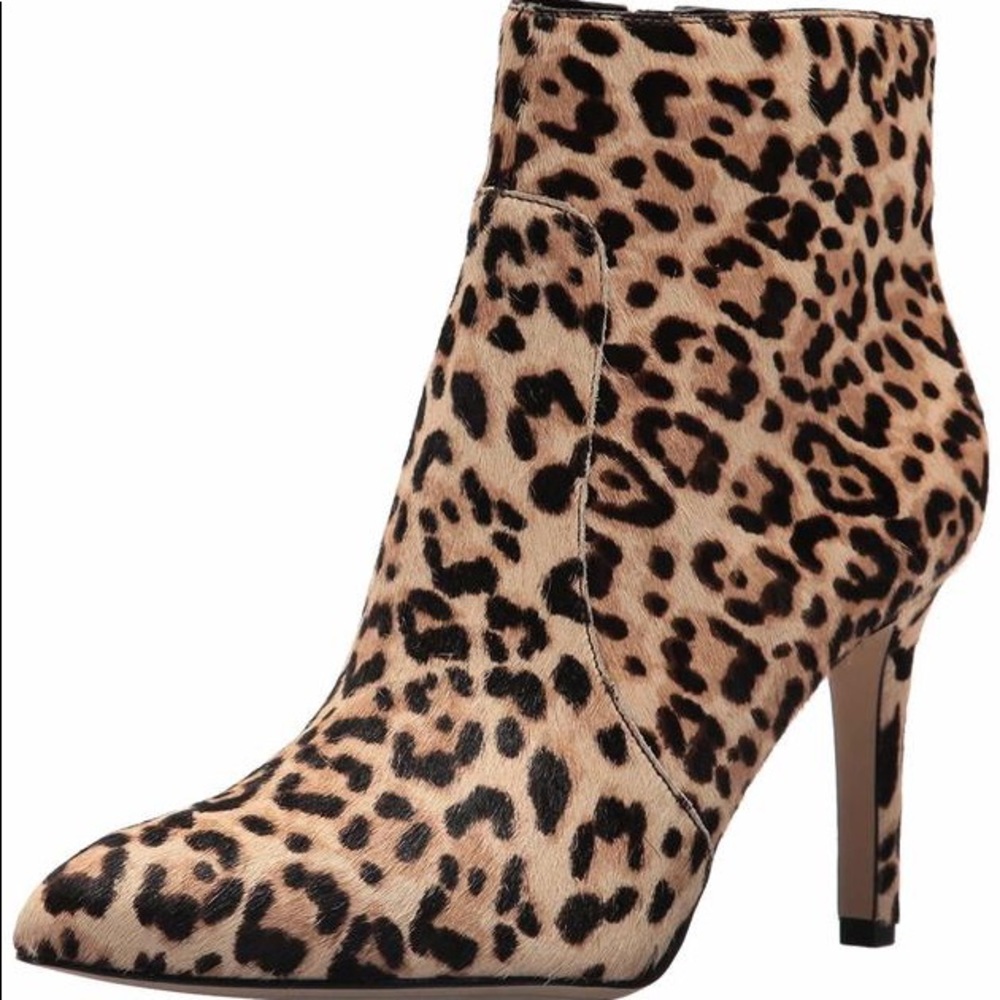 Sam Edelman Olette Leopard Pointy Toe Heeled Bootie